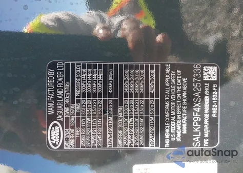 2025 Land Rover Range Rover P550E Se from USA, damaged, VIN SALKP9F4XSA257336